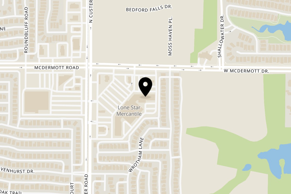 Map showing the location of Chandigarh Bites Express on 2023 W McDermott Dr #180 in Allen